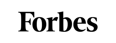 The image shows the Forbes logo with the word Forbes in bold, black serif font on a white background.