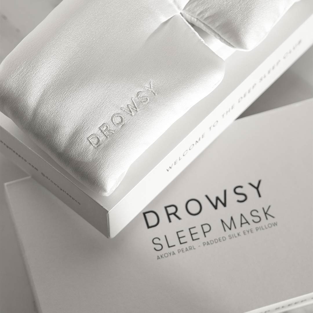 Drowsy Pearl White Bridal Sleep Mask Gift