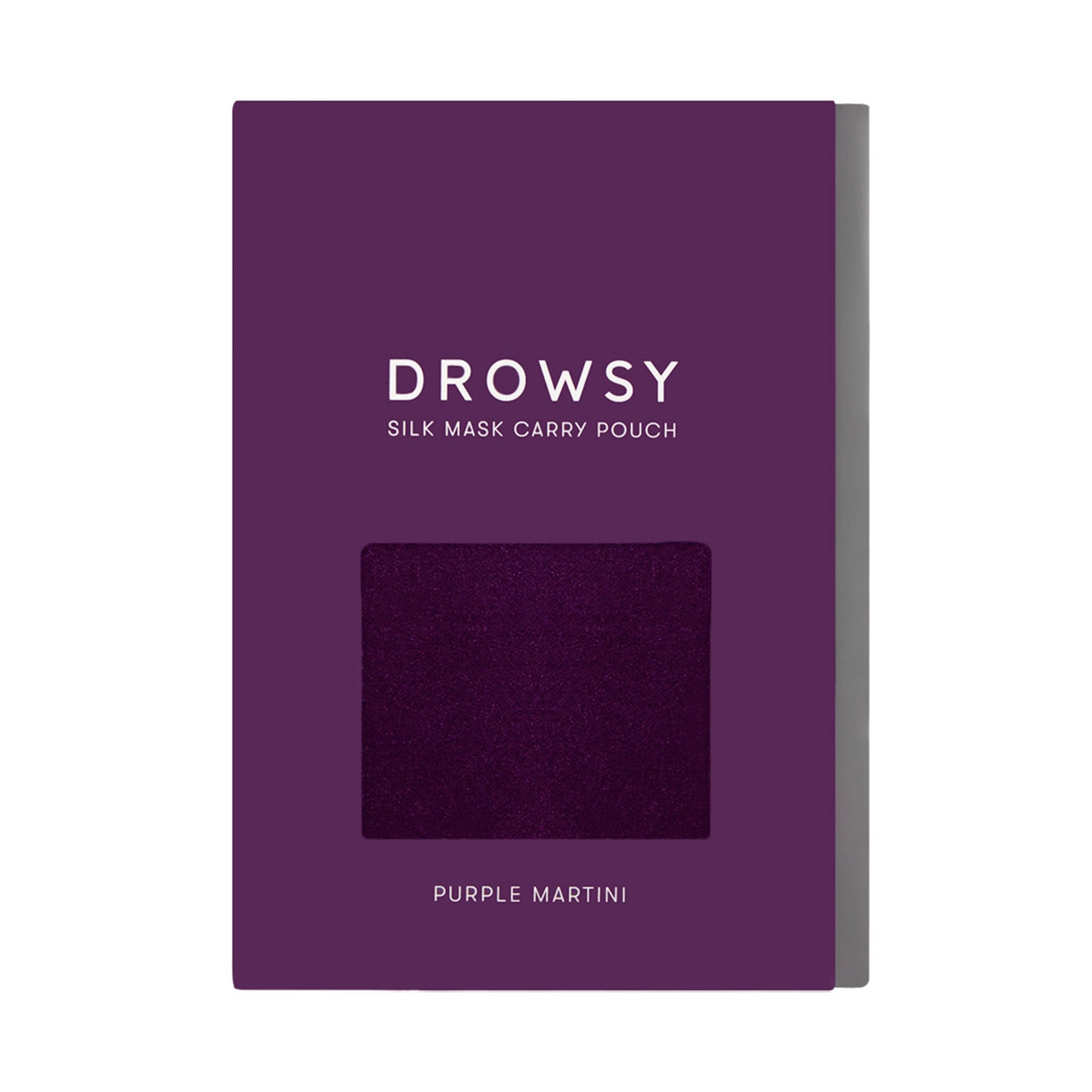 Drowsy Sleep Co. Purple silk carry pouch box for silk sleep mask 