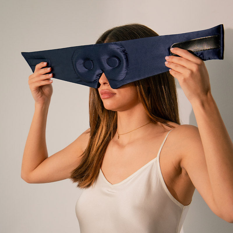 Midnight Blue Drowsy Eye Mask Eye Lash Protecting Silk