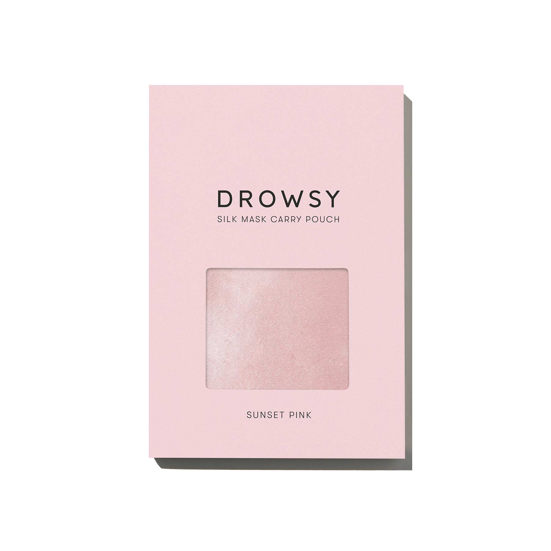 Drowsy Sleep Co Sunset Pink Silk Carry Pouch box on white background