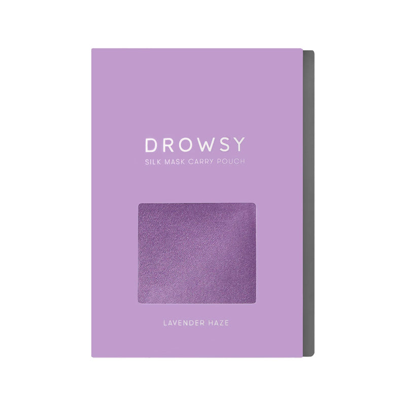 Drowsy Sleep Co. Lavender haze silk carry pouch box for silk sleep mask