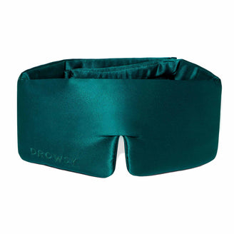 Photo of Luxury Green Sapphire Drowsy Silk Sleep Mask on White Background